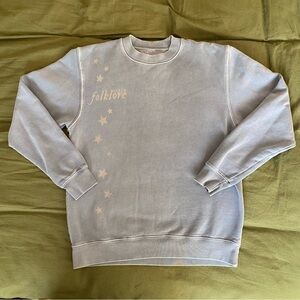 Taylor Swift Folklore Crewneck Sweatshirt Blue Graphic Official Merch Size S